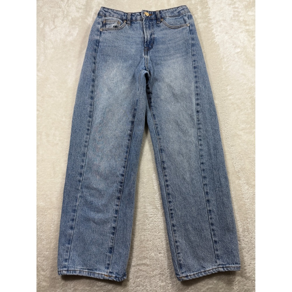OAT Womens Wide Leg High Rise Blue Denim Jeans 2/26 Meas: 26x27